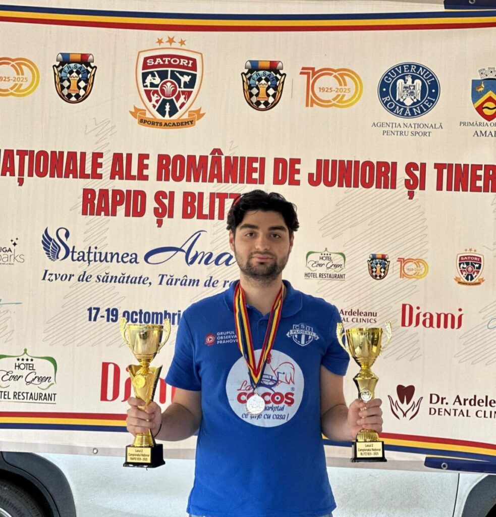 Performanță remarcabilă pentru Maestrul FIDE Cristian Șerban – două medalii de argint la Finalele Campionatelor Naționale de Juniori și Tineret Cristian Serban
